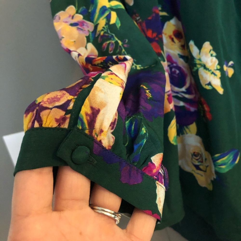 Anthropologie 100%‎ silk off the shoulder blouse - Picture 8 of 10